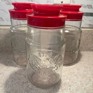 (3) 1776 Hoking Glass Canisters